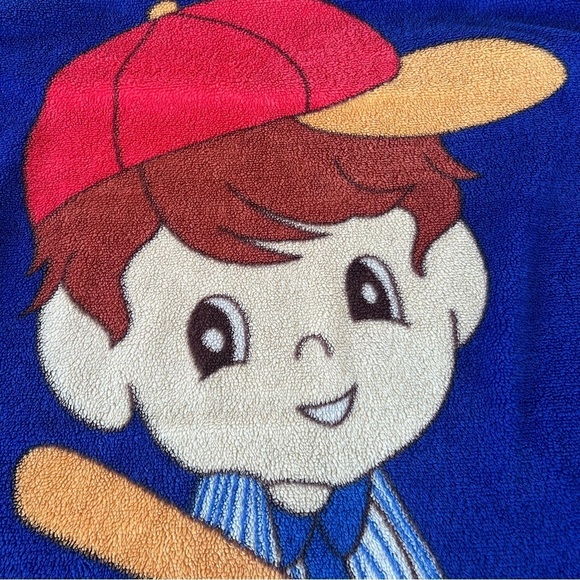 VTG Baby Blanket Baseball Boy Kawaii Precious Memories Style Fuzzy Blue 43x55 - Picture 3 of 9